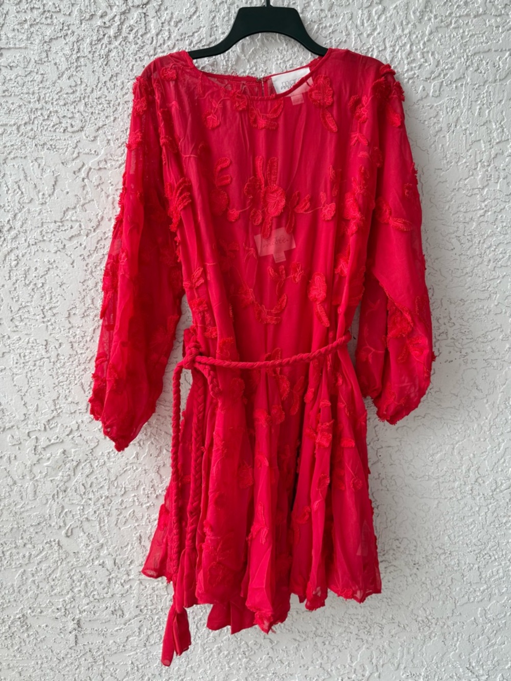 Anthropologie Mare Mare Red Amal Textured Mini Dress Size Large - Picture 8 of 15